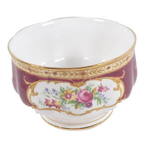 Royal Albert Lady Hamilton, Red, Florals: Mini Open Sugar Bowl, 2 1/8"